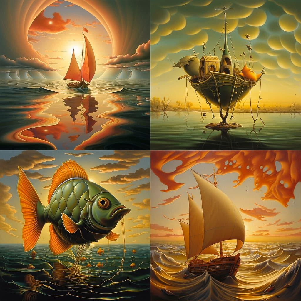 Vladimir Kush style, Midjourney V5.2, render 1 of 4