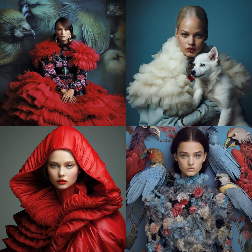 Vogue magazine style, Midjourney V5.2, render 1 of 4