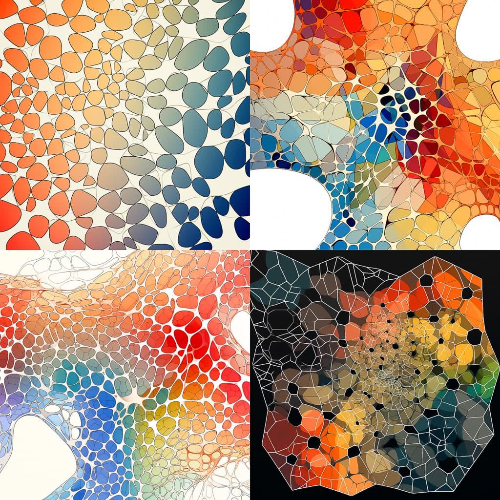 Voronoi diagram style, Midjourney V5.2, render 1 of 4