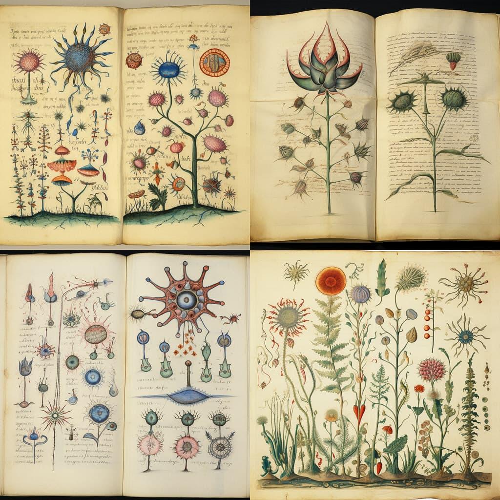 Voynich manuscript style, Midjourney V5.2, render 1 of 4