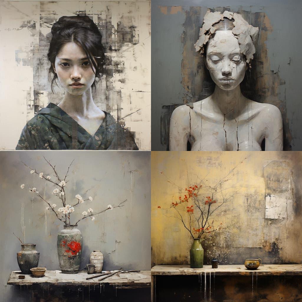 Wabi-sabi style, Midjourney V5.2, render 1 of 4