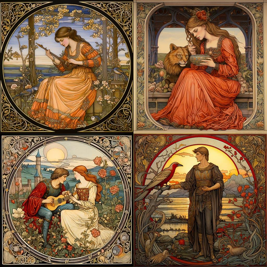 Walter Crane style, Midjourney V5.2, render 1 of 4