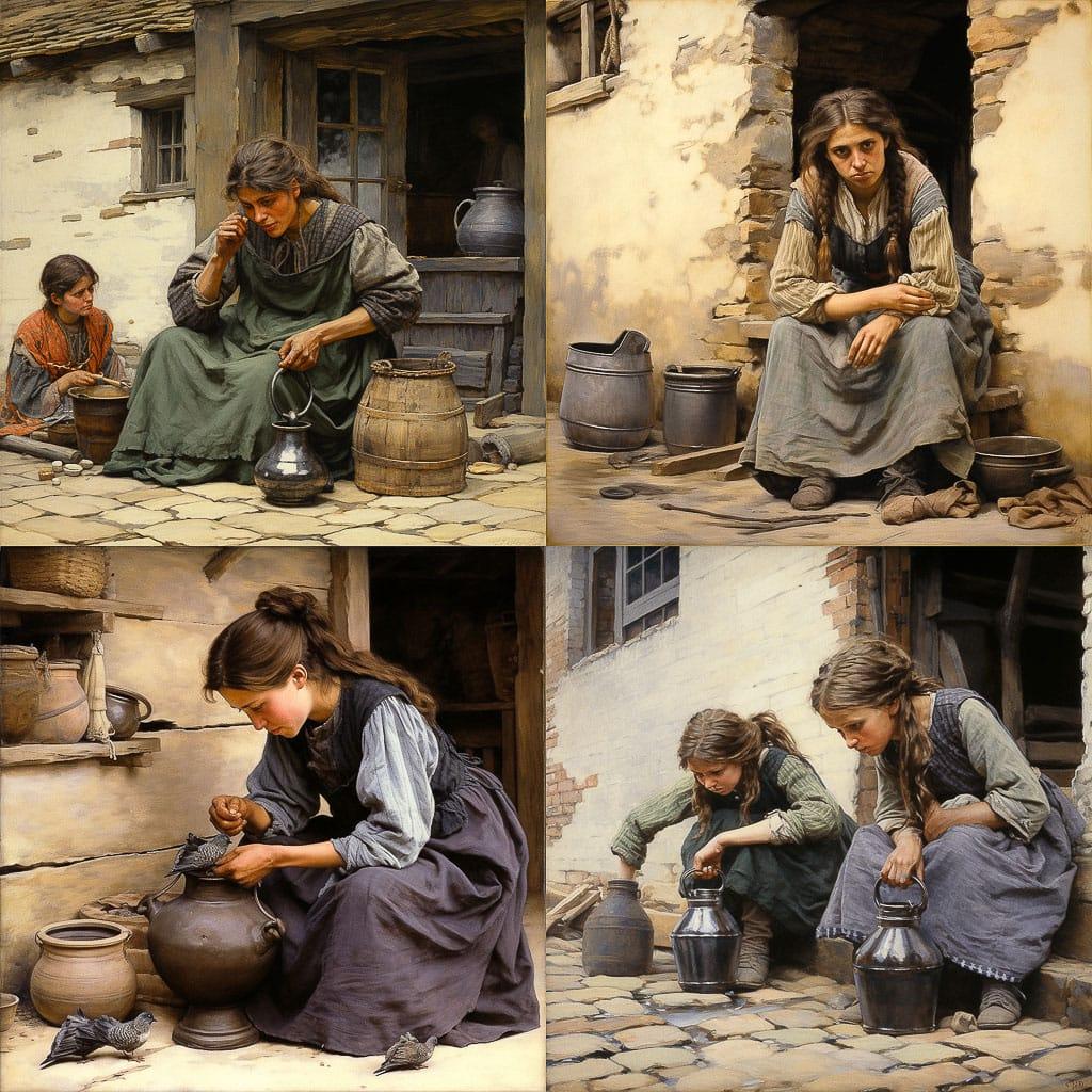 Walter Langley style, Midjourney V5.2, render 1 of 4