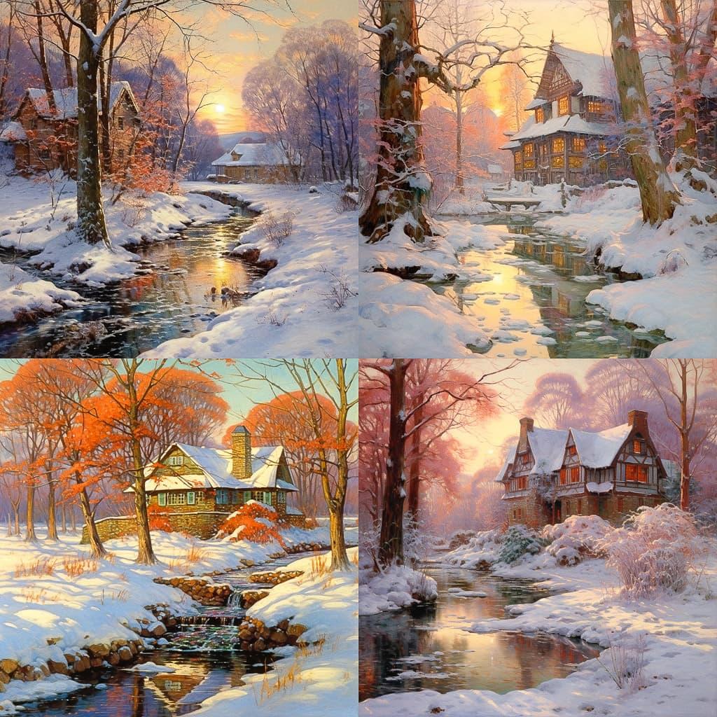 Walter Launt Palmer style, Midjourney V5.2, render 1 of 4