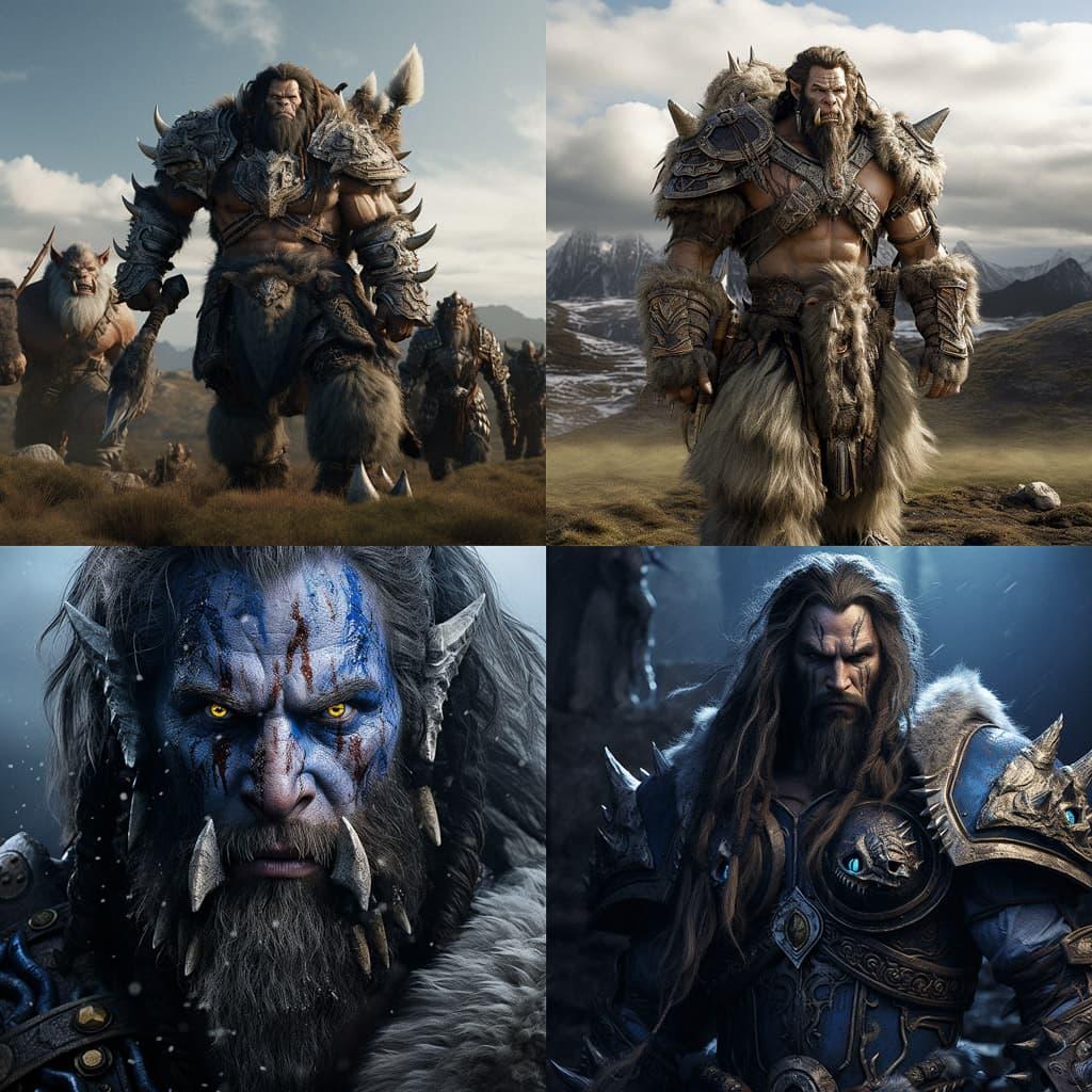 Warcraft style, Midjourney V5.2, render 1 of 4