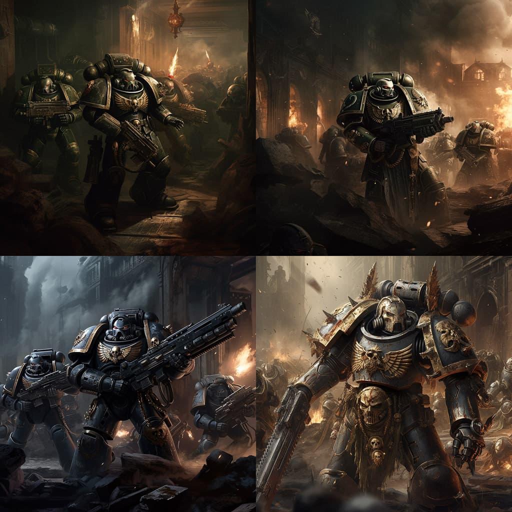 Warhammer 40,000 style, Midjourney V5.2, render 1 of 4