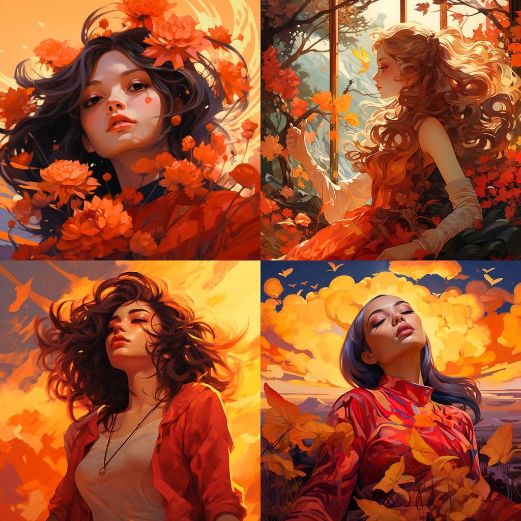 Warm colors style, Midjourney V5.2, render 1 of 4