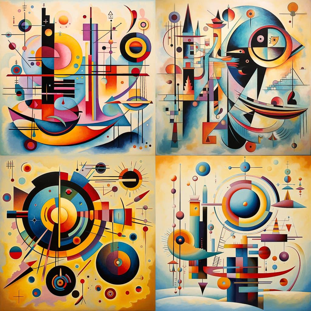 Wassily Kandinsky style, Midjourney V5.2, render 1 of 4