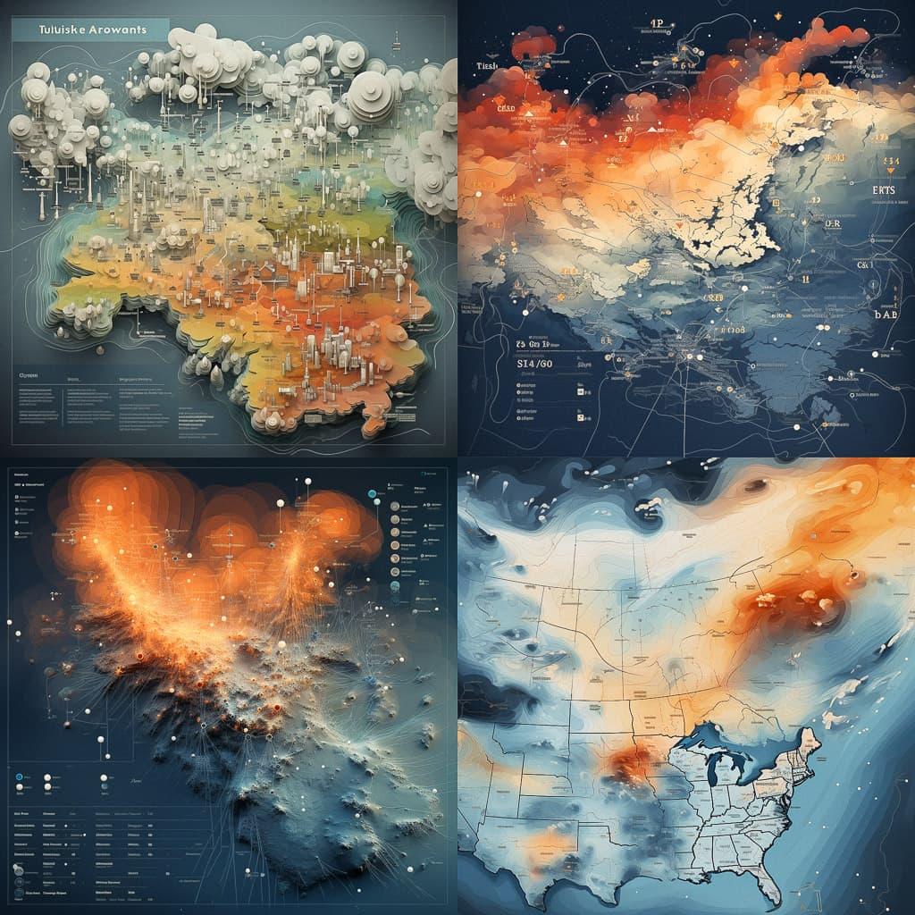 Weather map style, Midjourney V5.2, render 1 of 4