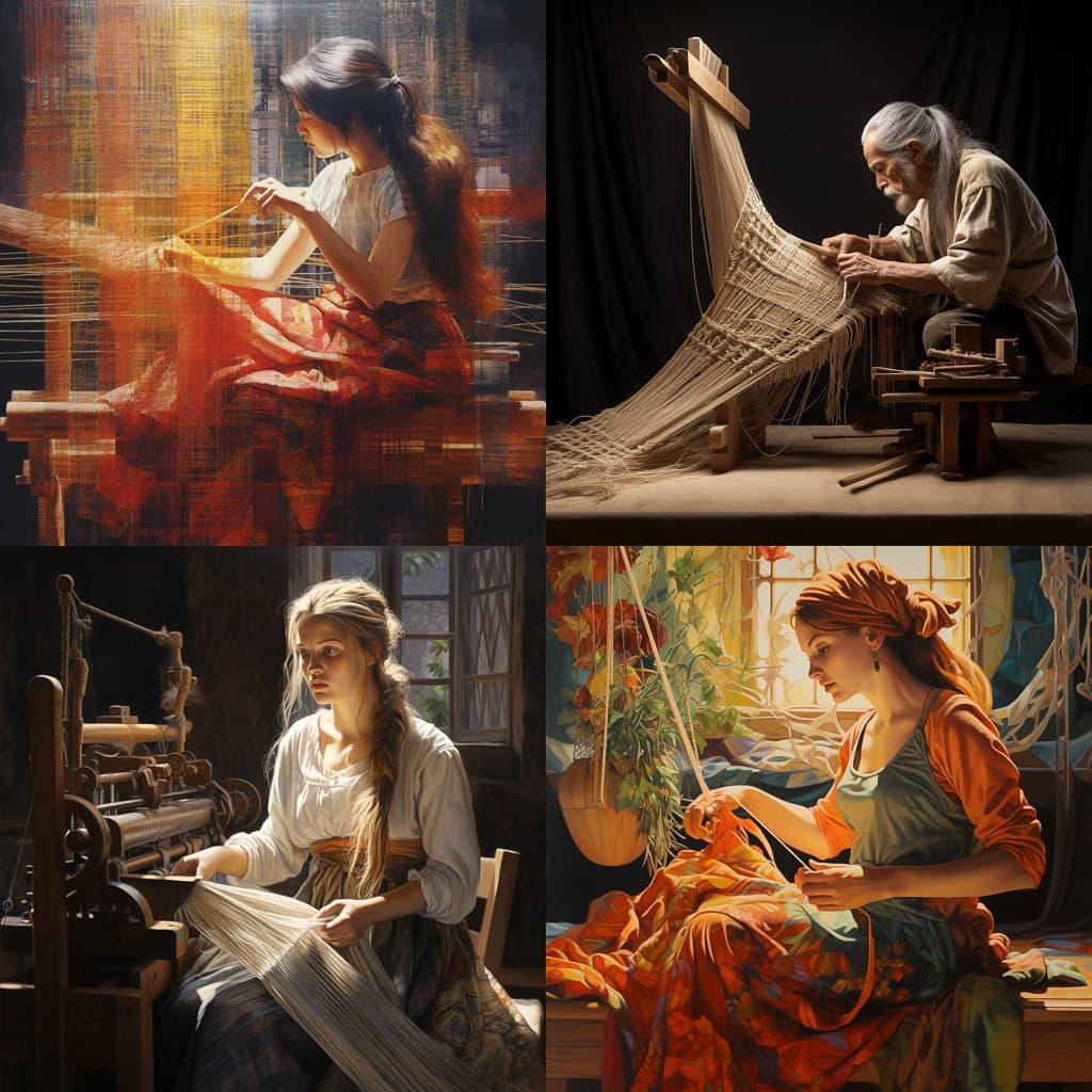 Weaving style, Midjourney V5.2, render 1 of 4