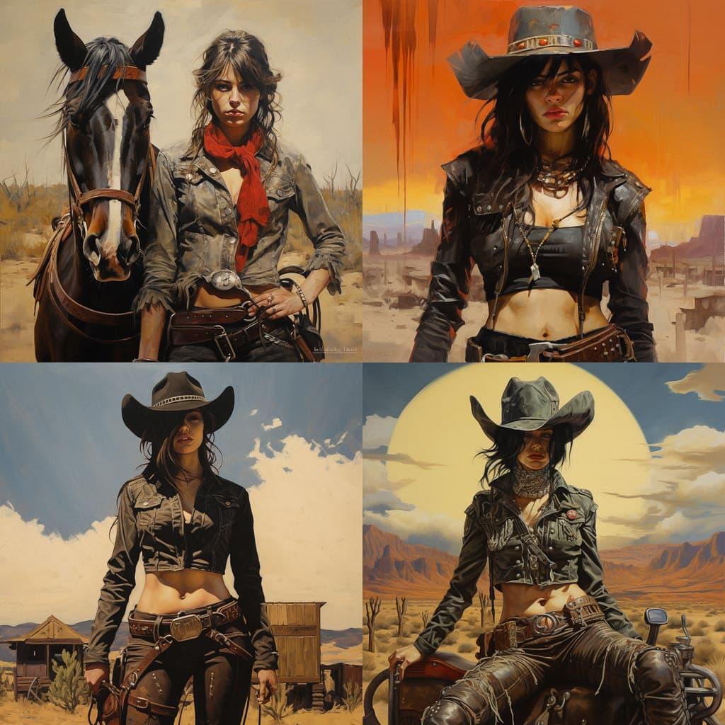 Westernpunk style, Midjourney V5.2, render 1 of 4