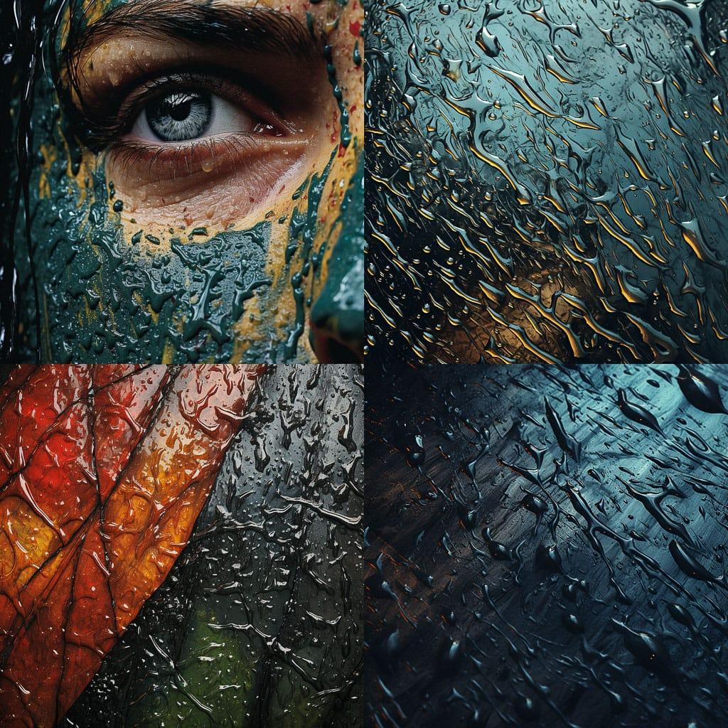 Wet texture style, Midjourney V5.2, render 1 of 4