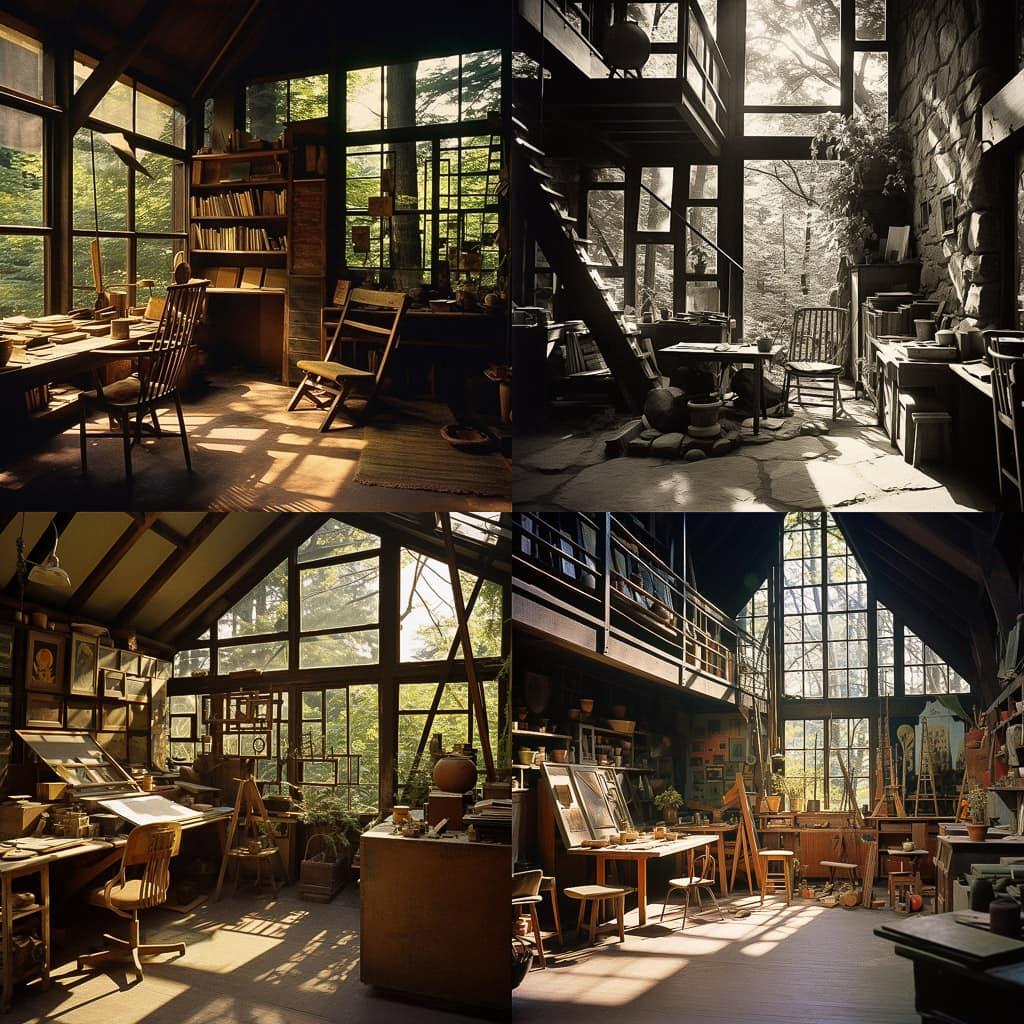Wharton Esherick style, Midjourney V5.2, render 1 of 4