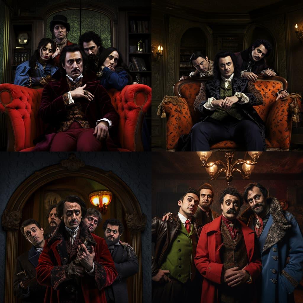 What We Do In The Shadows style, Midjourney V5.2, render 1 of 4