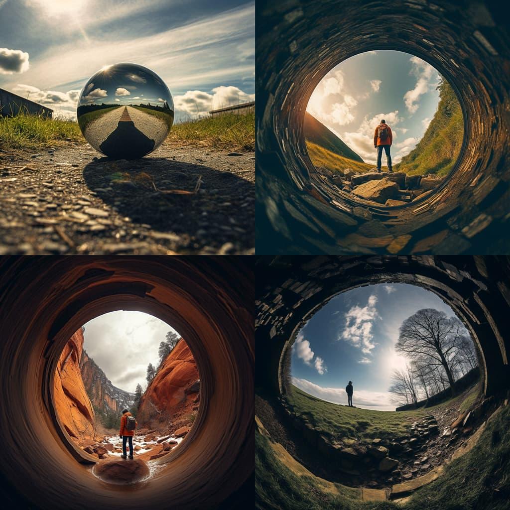 Wide angle lens style, Midjourney V5.2, render 1 of 4