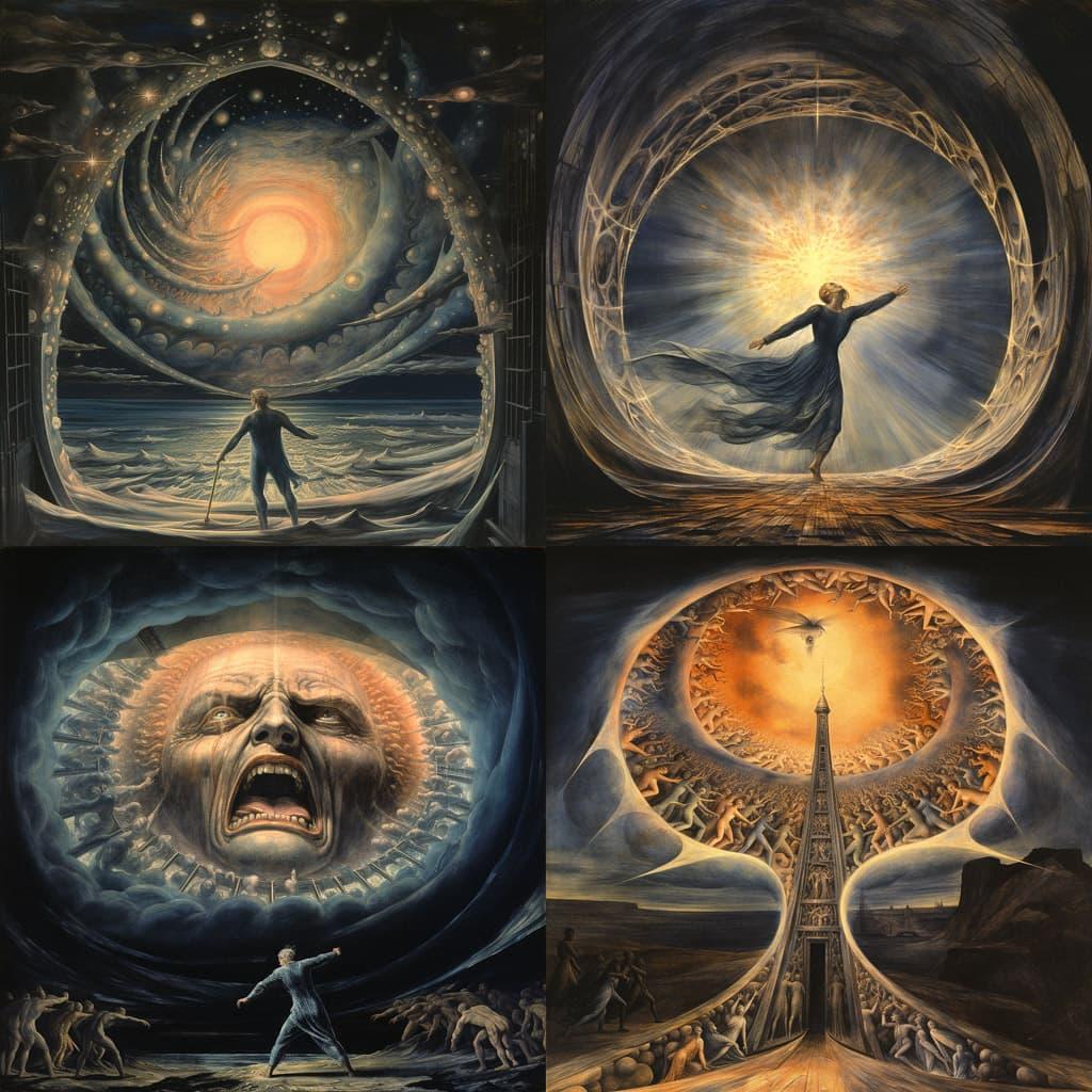 William Blake style, Midjourney V5.2, render 1 of 4