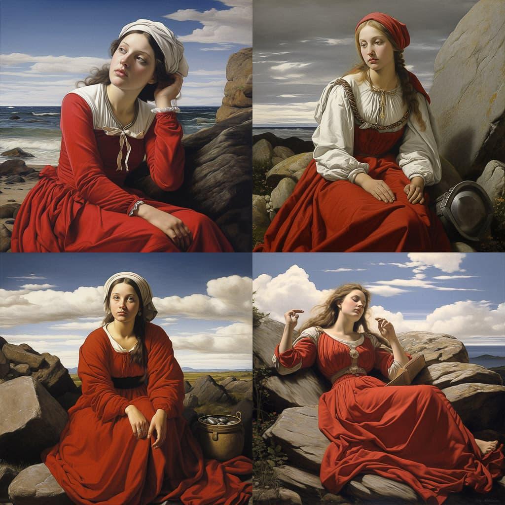 William Dyce style, Midjourney V5.2, render 1 of 4