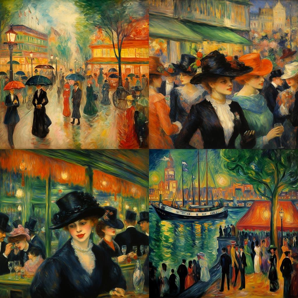 William James Glackens style, Midjourney V5.2, render 1 of 4