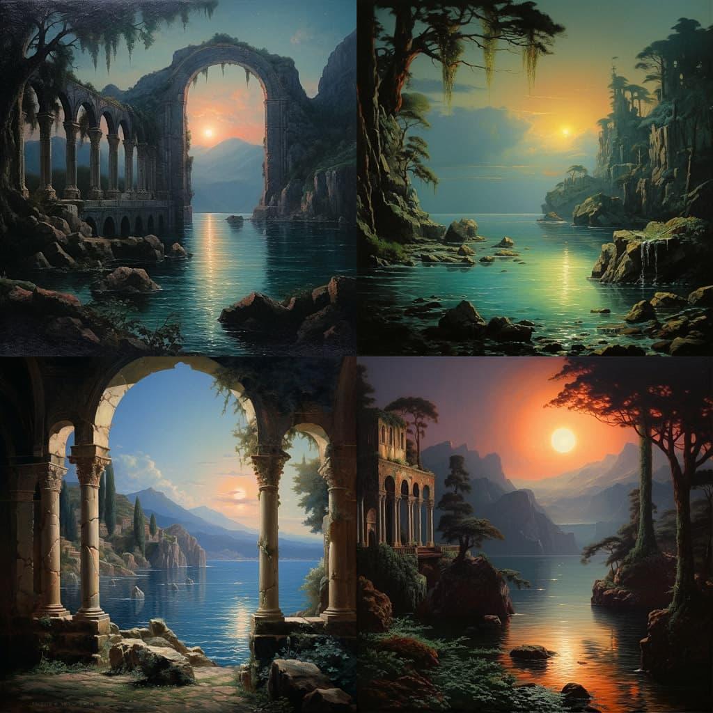 William Stanley Haseltine style, Midjourney V5.2, render 1 of 4