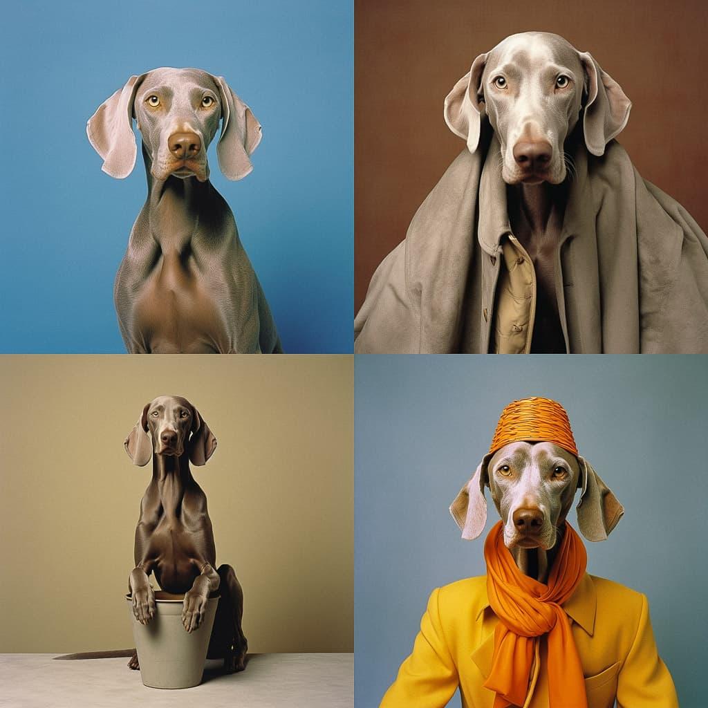 William Wegman style, Midjourney V5.2, render 1 of 4