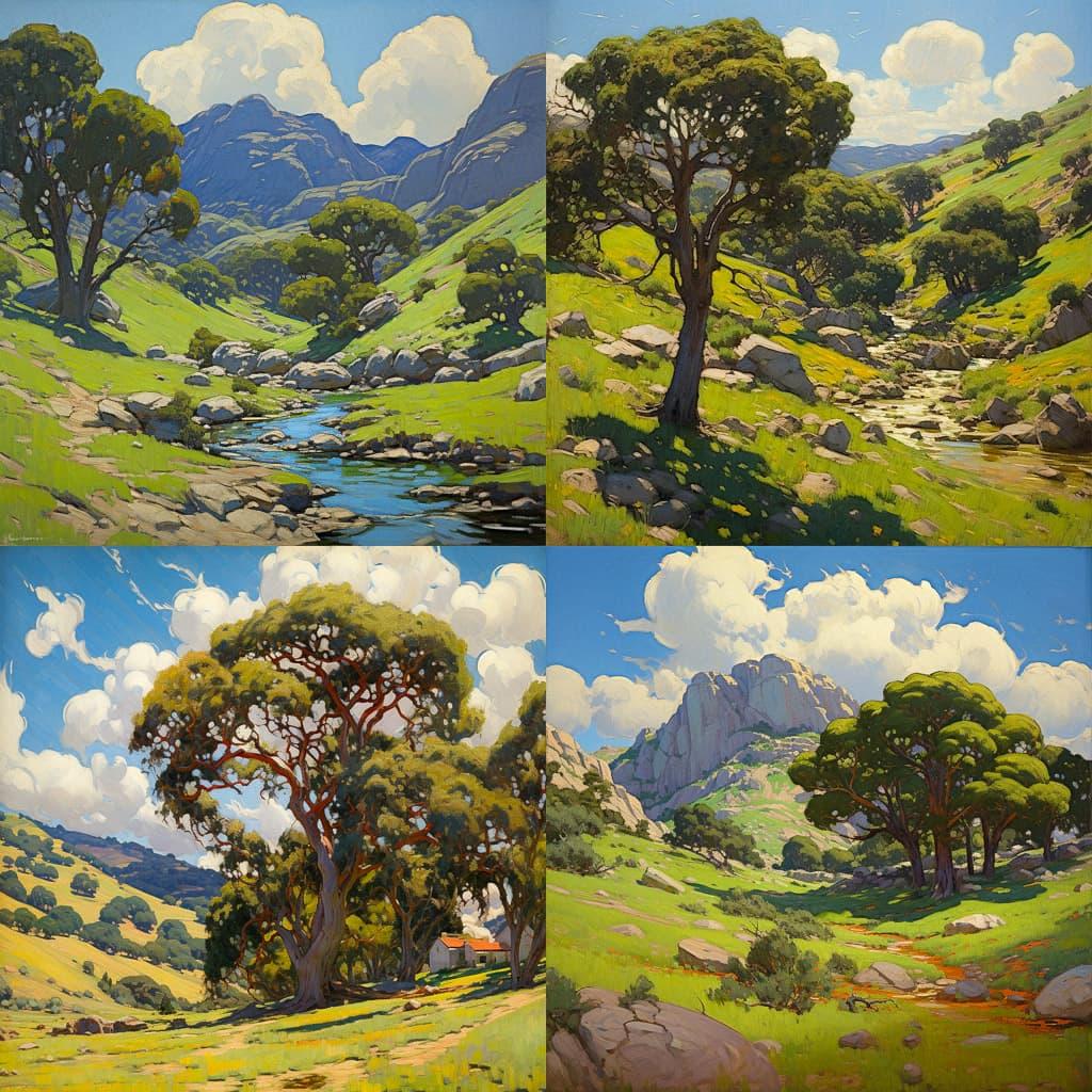 William Wendt style, Midjourney V5.2, render 1 of 4