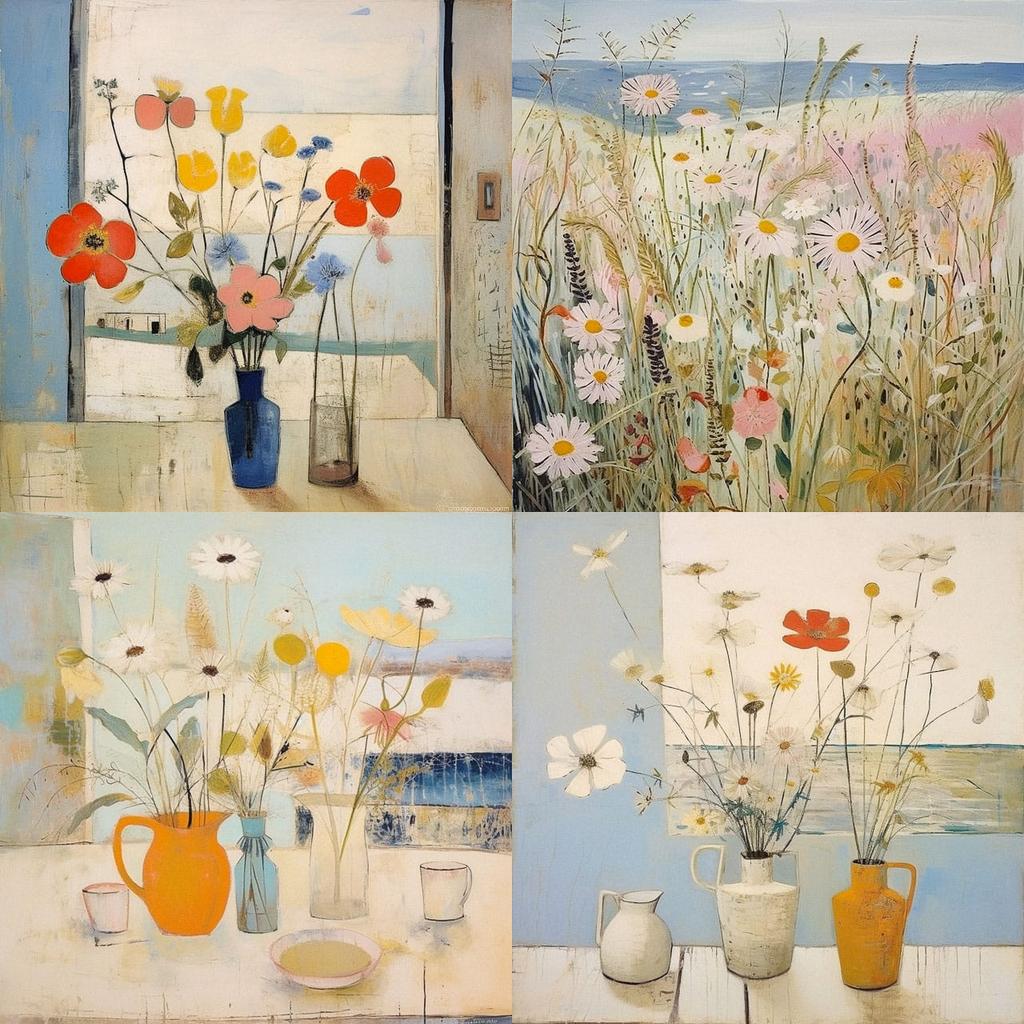 Winifred Nicholson style, Midjourney V5.2, render 1 of 4
