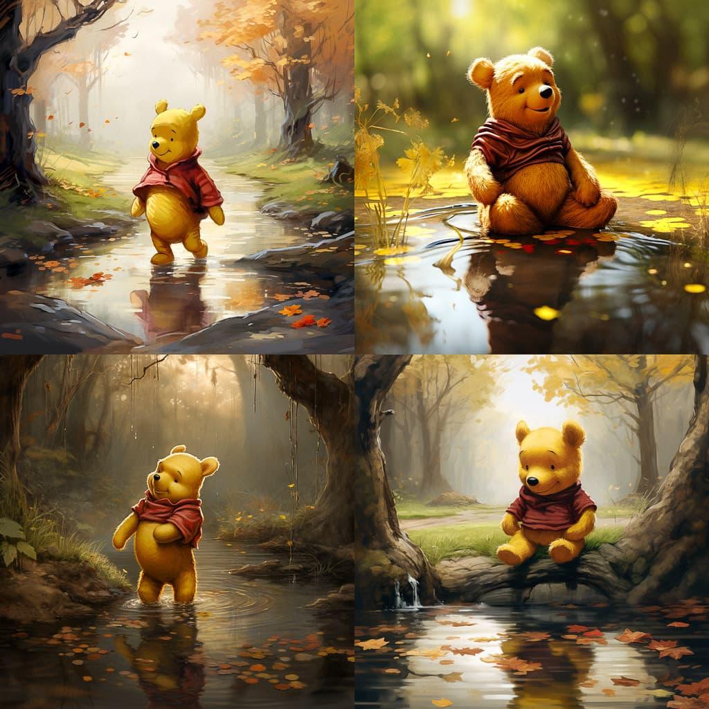 Winnie-the-Pooh style, Midjourney V5.2, render 1 of 4