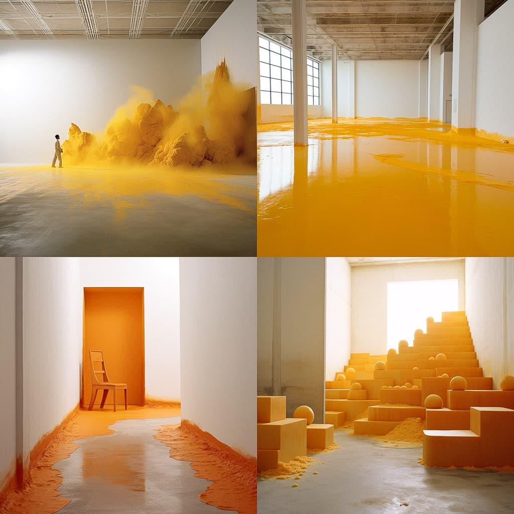 Wolfgang Laib style, Midjourney V5.2, render 1 of 4