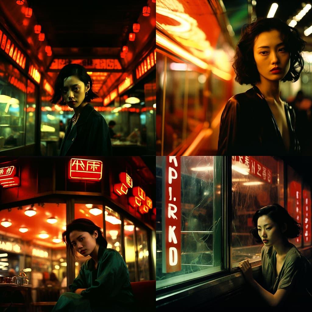 Wong Kar-wai style, Midjourney V5.2, render 1 of 4