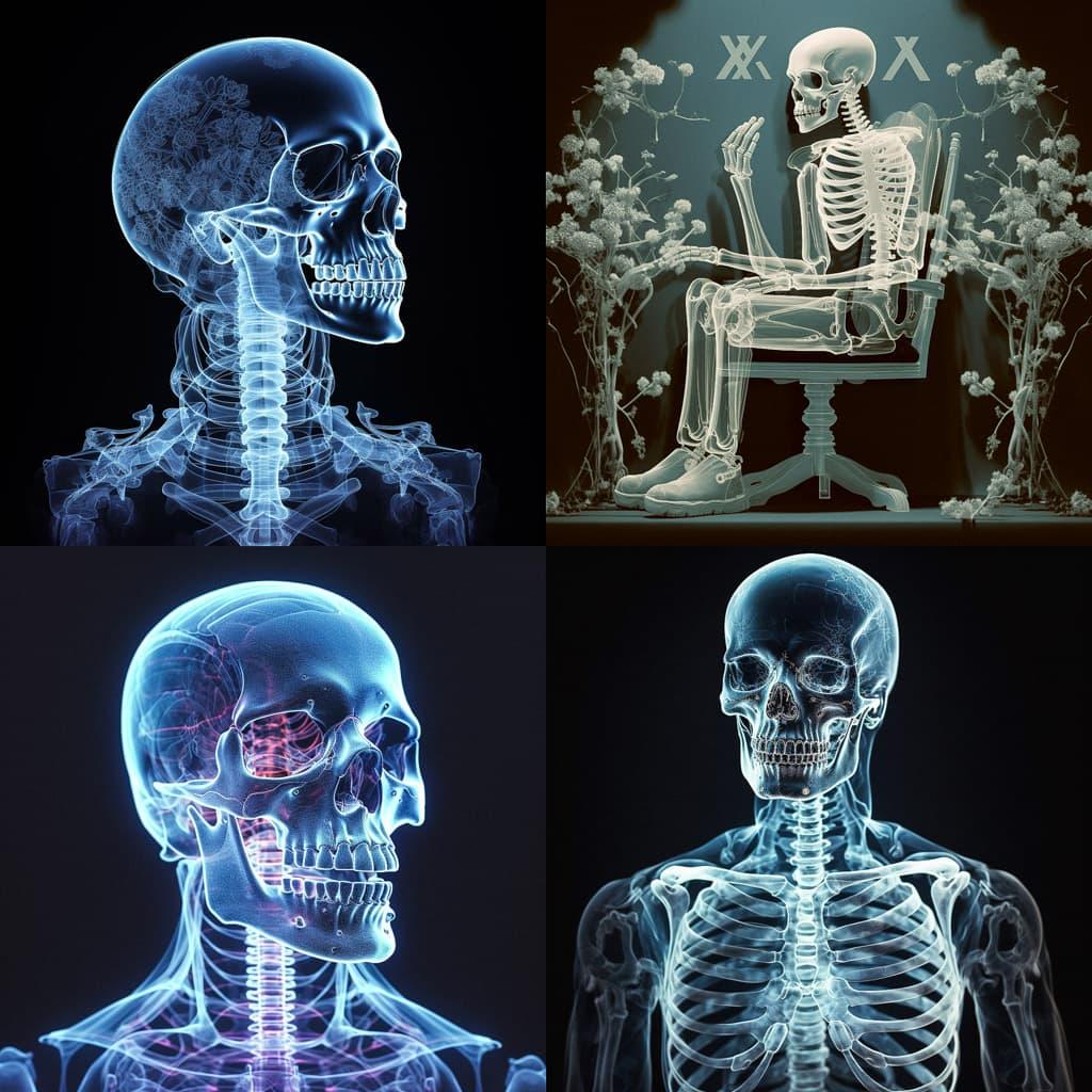 X-ray style, Midjourney V5.2, render 1 of 4
