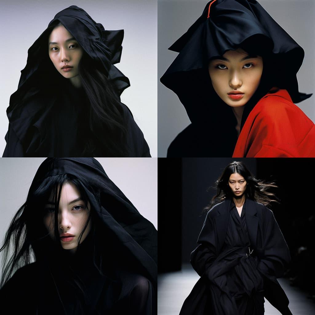 Yohji Yamamoto style, Midjourney V5.2, render 1 of 4