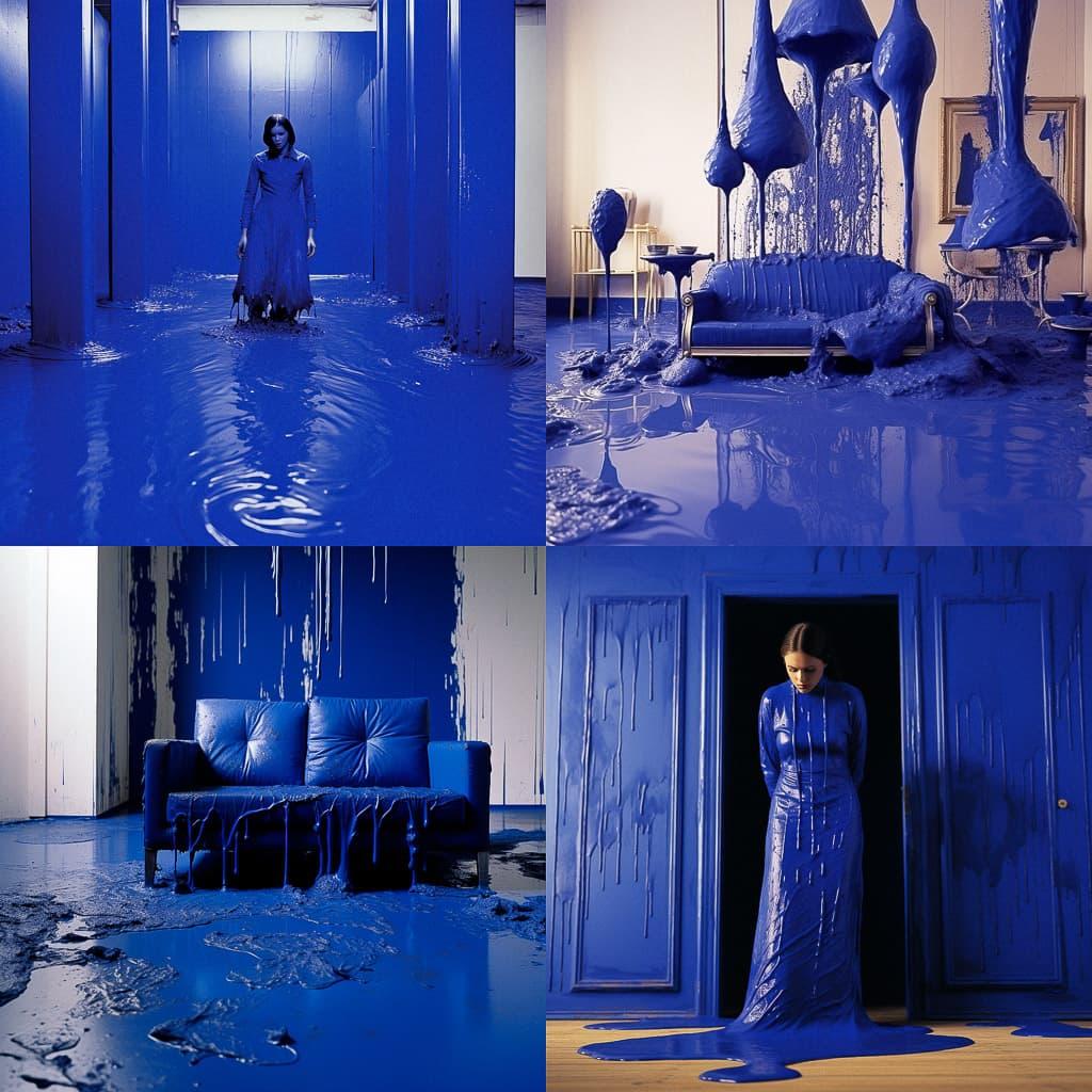Yves Klein style, Midjourney V5.2, render 1 of 4