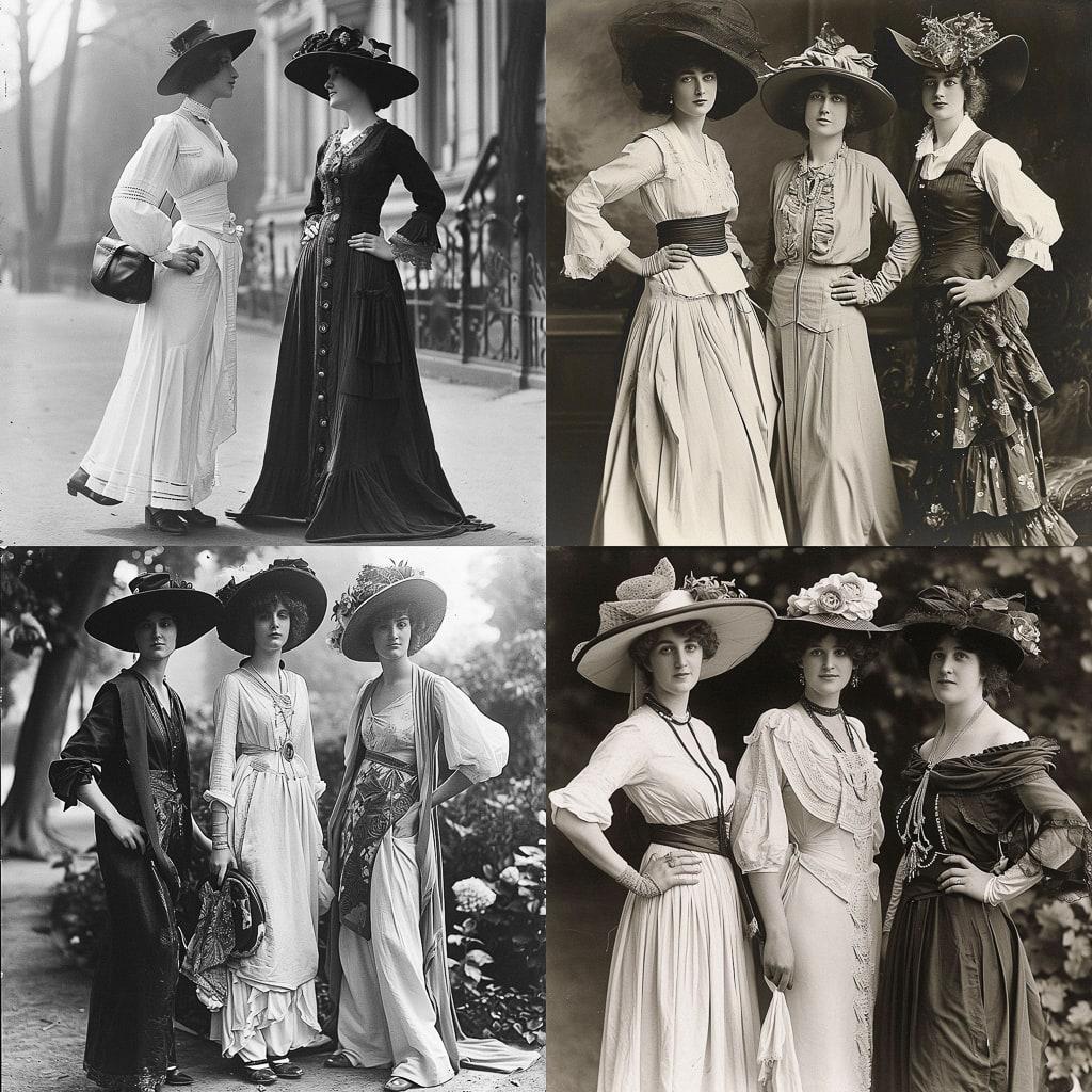 1910s fashion style, Midjourney V6, render 1 of 4