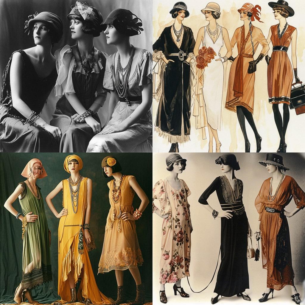 1920s fashion style, Midjourney V6, render 1 of 4