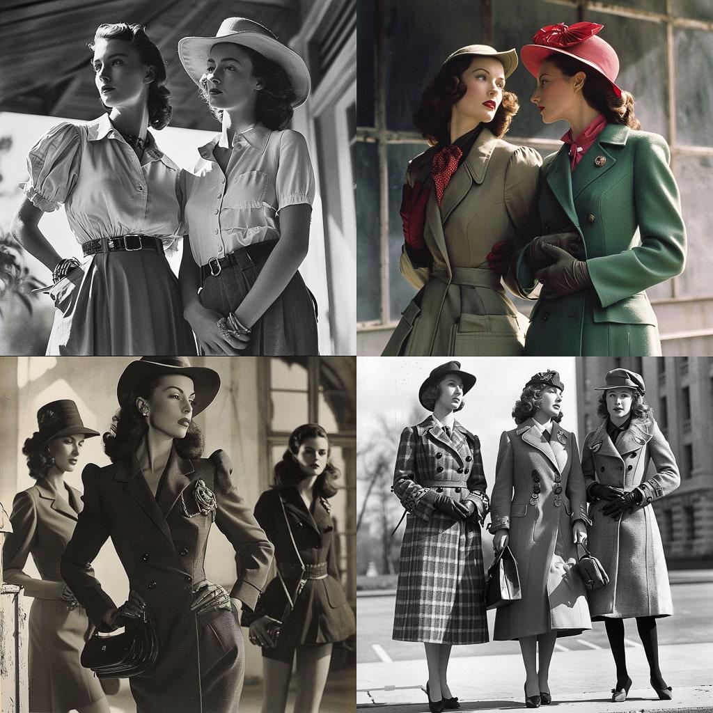 1940s fashion style, Midjourney V6, render 1 of 4