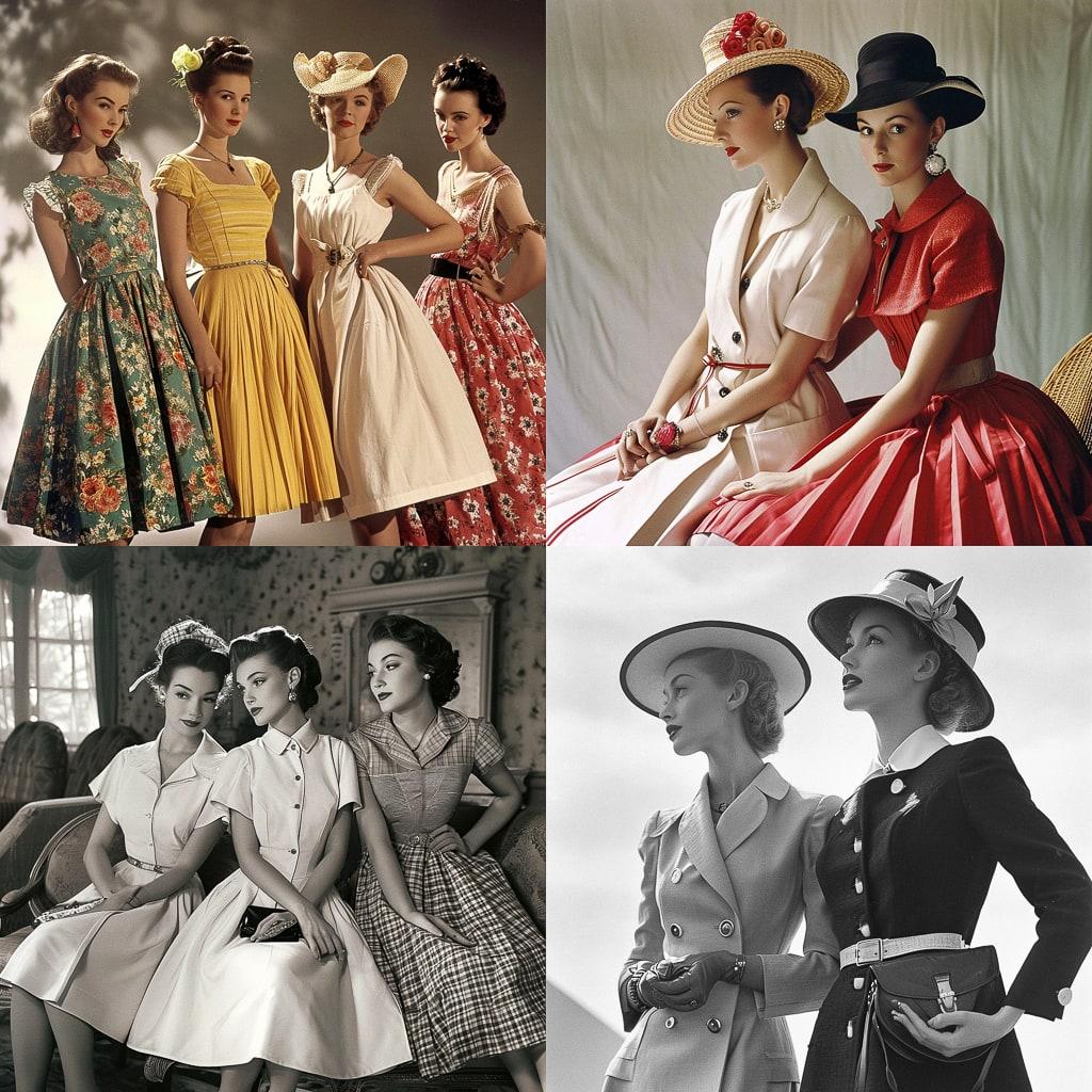 1950s fashion style, Midjourney V6, render 1 of 4