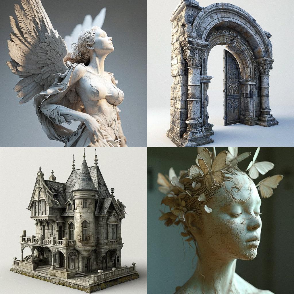 3D model style, Midjourney V6, render 1 of 4