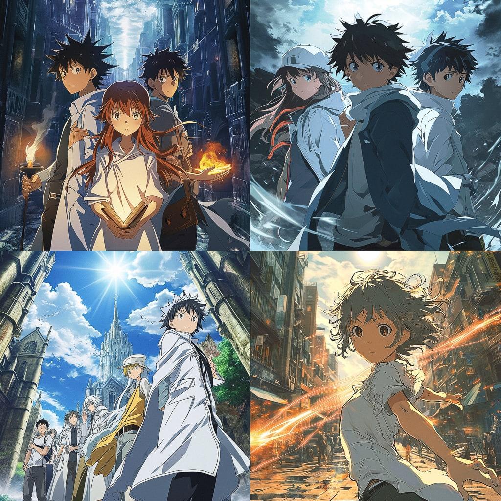 A Certain Magical Index style, Midjourney V6, render 1 of 4
