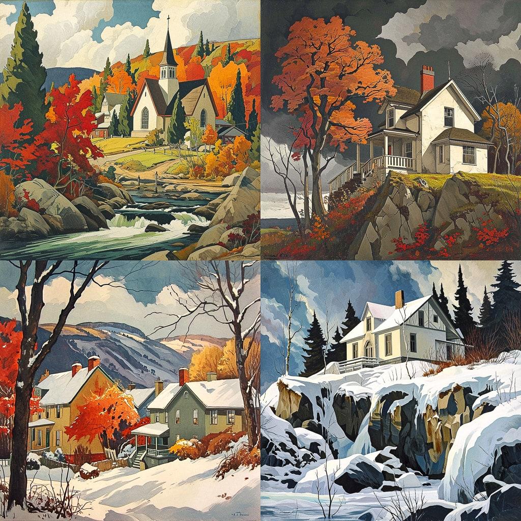 A. J. Casson style, Midjourney V6, render 1 of 4