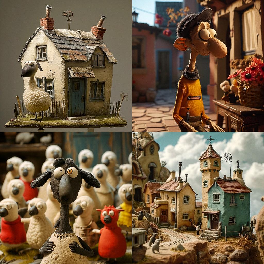 Aardman Animations style, Midjourney V6, render 1 of 4