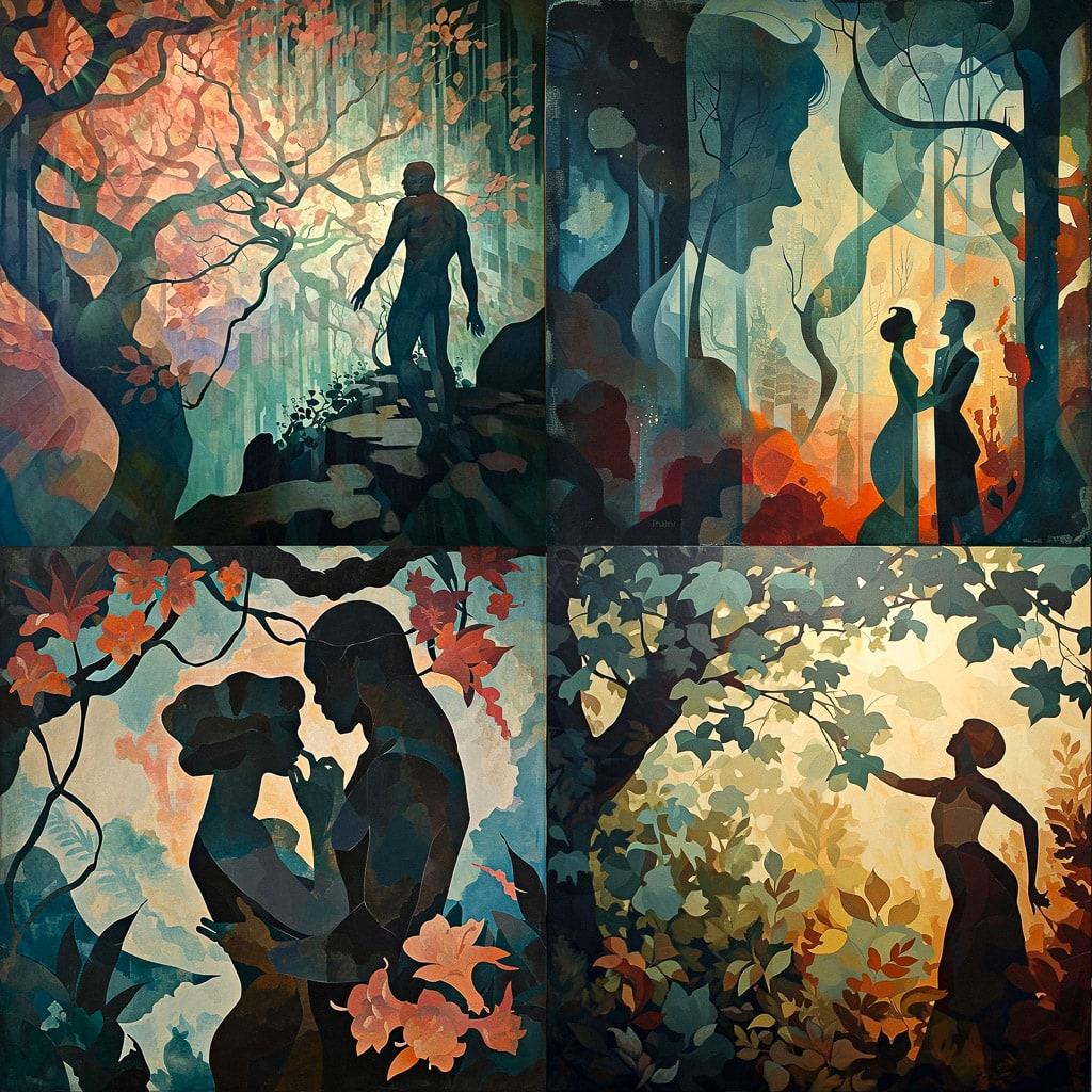 Aaron Douglas style, Midjourney V6, render 1 of 4