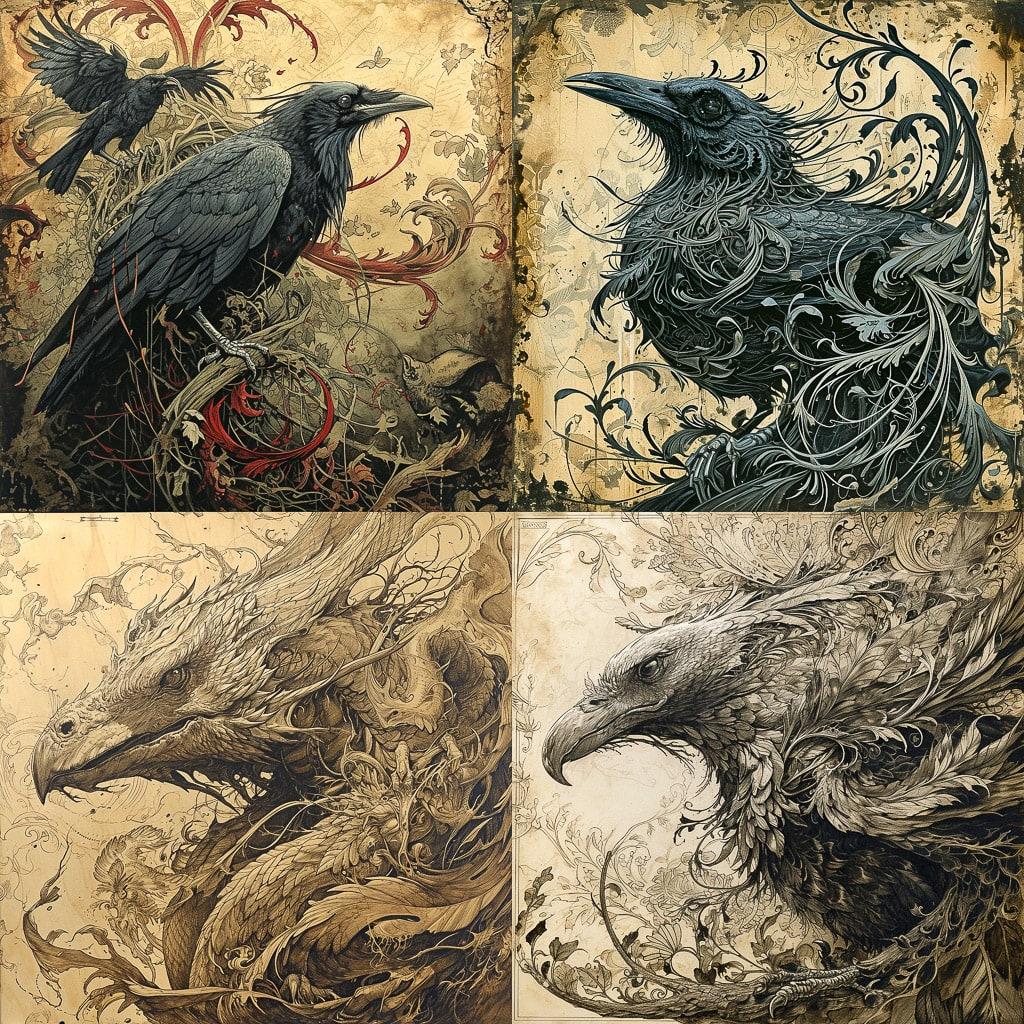 Aaron Horkey style, Midjourney V6, render 1 of 4