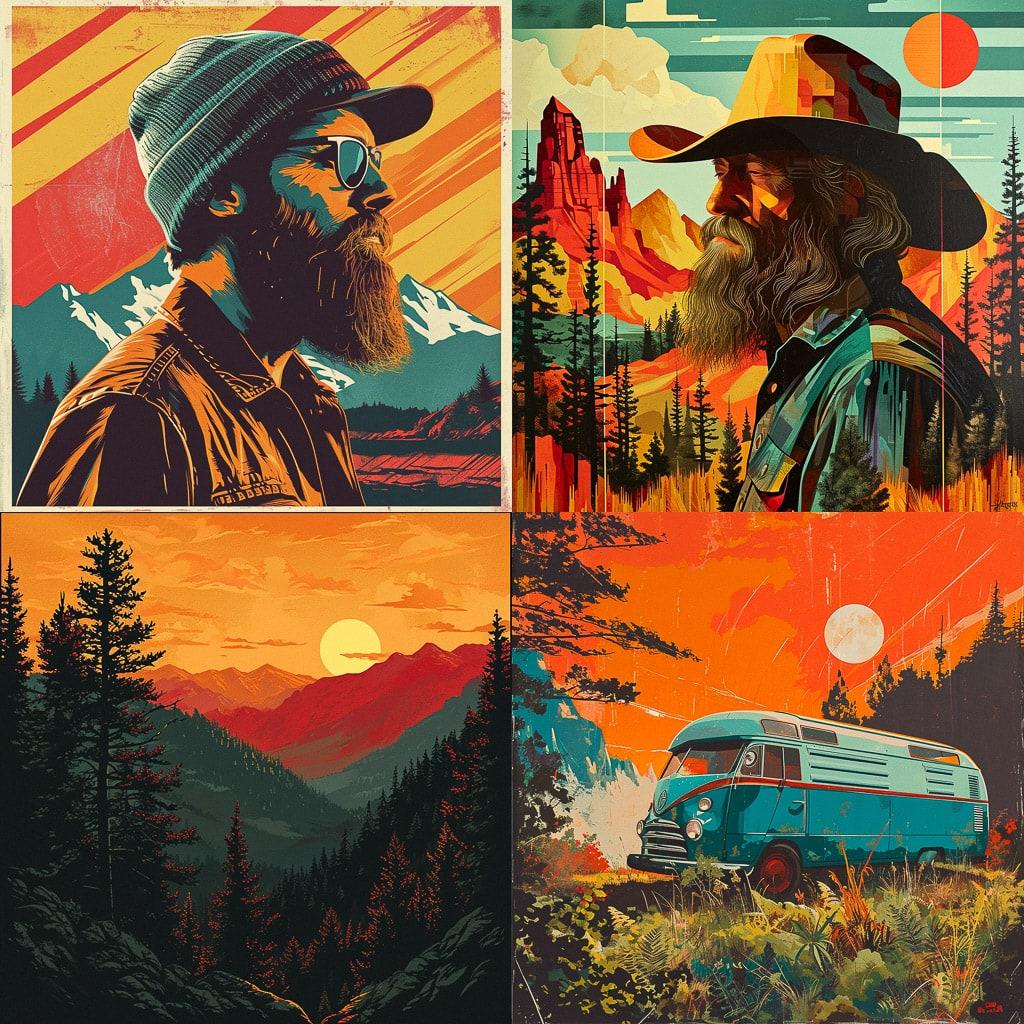 Aaron James Draplin style, Midjourney V6, render 1 of 4