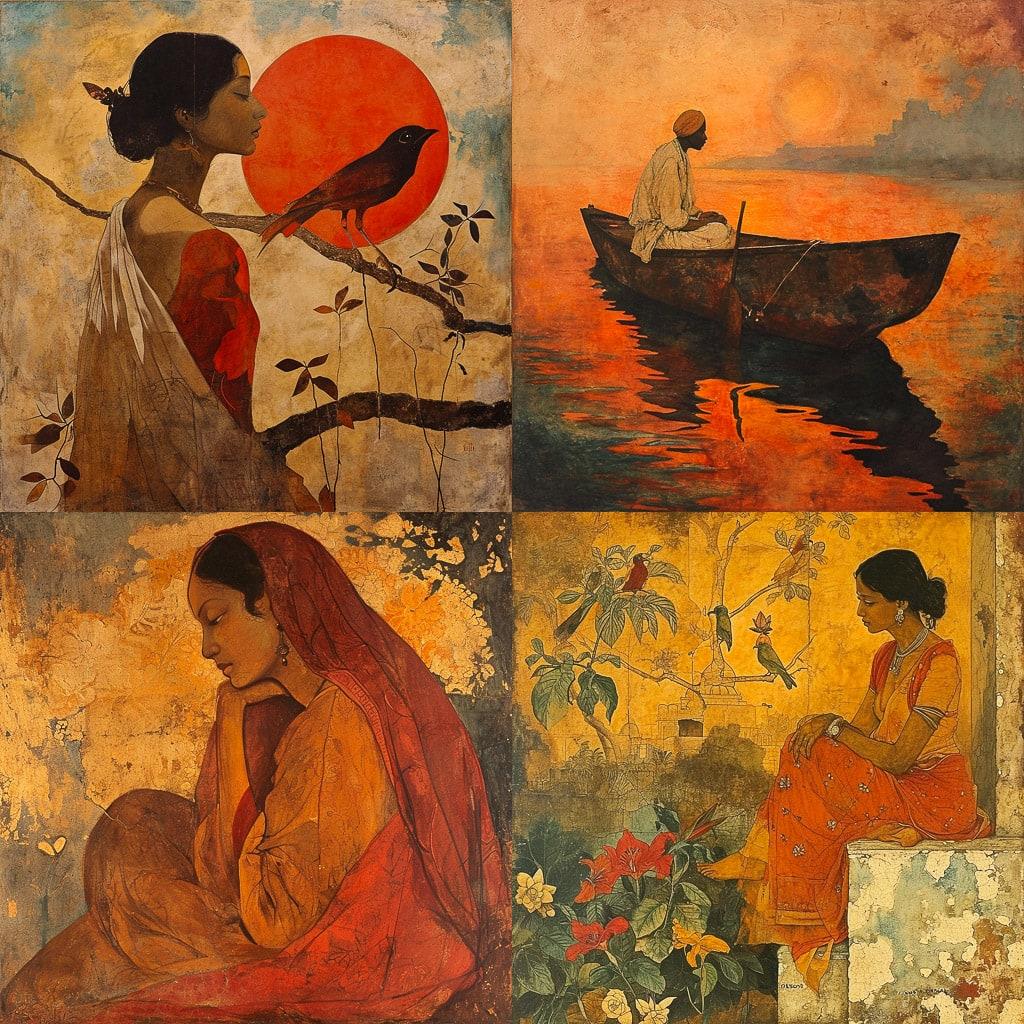 Abanindranath Tagore style, Midjourney V6, render 1 of 4