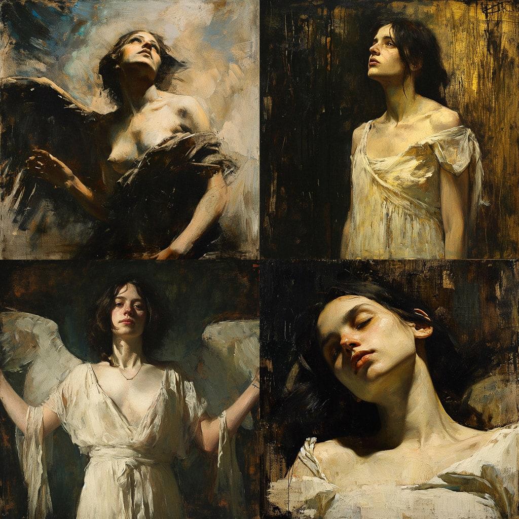 Abbott Handerson Thayer style, Midjourney V6, render 1 of 4