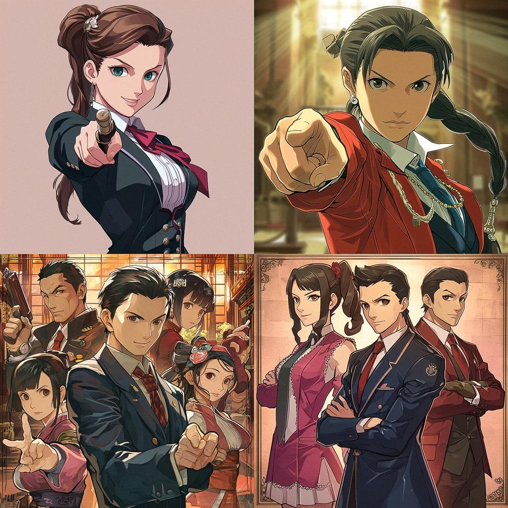 Ace Attorney style, Midjourney V6, render 1 of 4