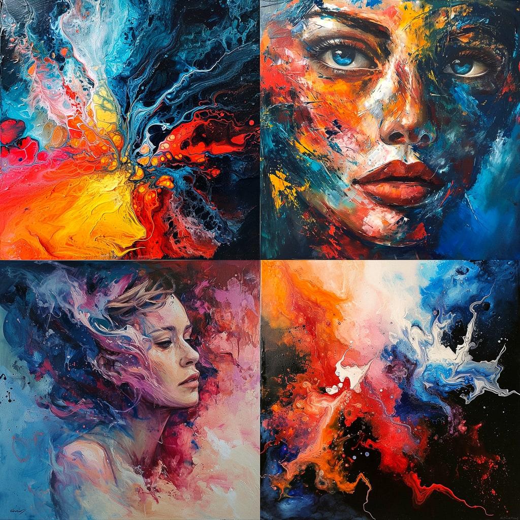 Acrylic paint style, Midjourney V6, render 1 of 4