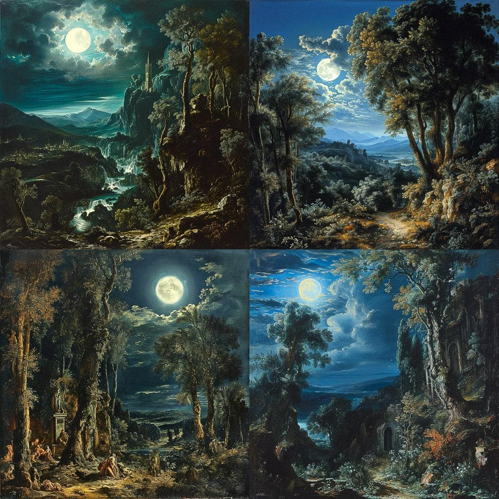 Adam Elsheimer style, Midjourney V6, render 1 of 4