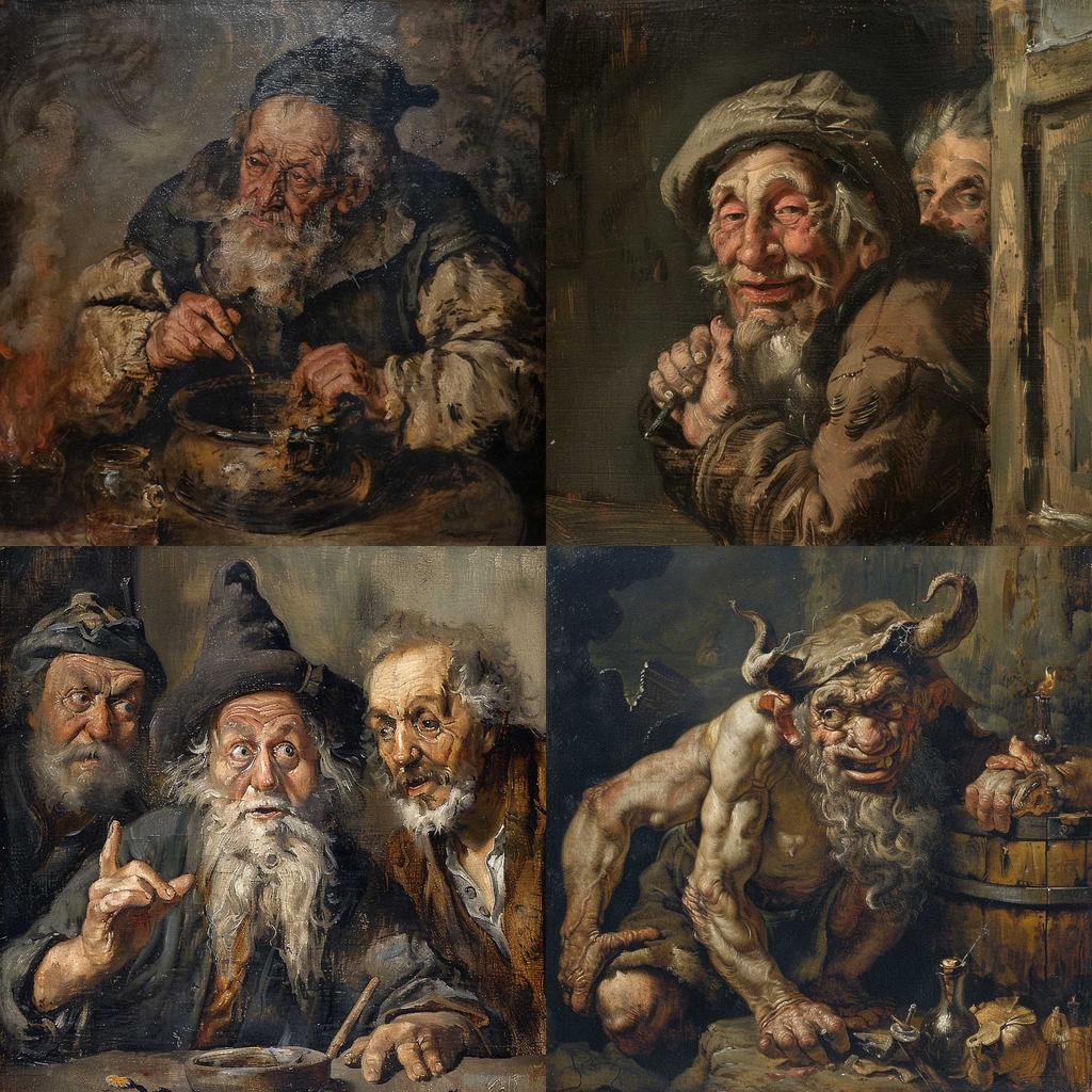 Adriaen Brouwer style, Midjourney V6, render 1 of 4