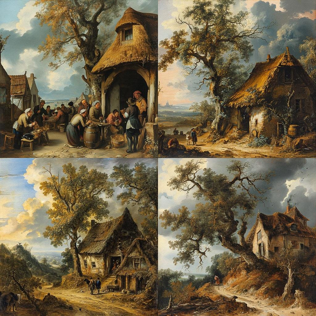 Adriaen van Ostade style, Midjourney V6, render 1 of 4